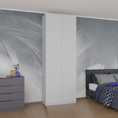 Шкаф с антресолью Юпитер Серый
